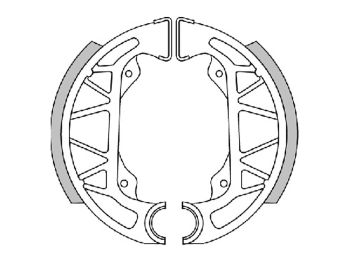 brake shoe set Polini 100x20mm w/ springs for drum brake for Piaggio Free, NRG, TPH/Typhoon 50, Zip Base 25/50