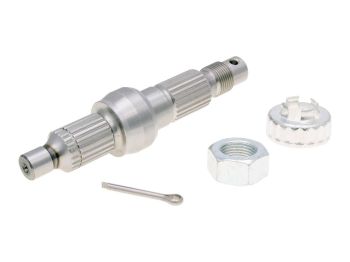 output shaft 126mm incl. wheel nut, crown nut and split pin for Piaggio, Gilera