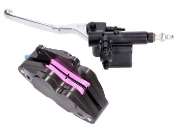 brake caliper upgrade kit 4-piston for Vespa GTS, Primavera, Aprilia Sportcity, Derbi Boulevard, Gilera DNA, Runner, Malaguti Madison, Piaggio 50-300cc