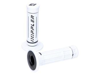 handlebar rubber grip set Doppler Grip 3D white / black