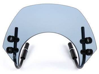 Flyscreen with black brackets -MOTO NOSTRA, w=340mm, h=105mm- Vespa GTS 125-300 HPE (2019-) cc - smoke grey