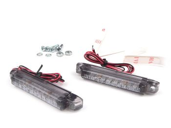 Pair of indicators -BGM PRO Micro 2x8 LED- universal - black - (60x8,5mm)