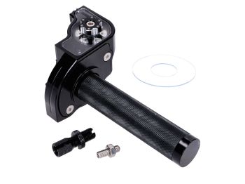 Short-stroke throttle black CNC for 22mm handlebars for moped, moped