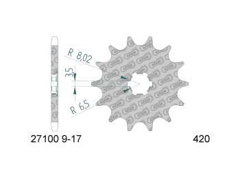 front sprocket AFAM 12 teeth 420 for Yamaha DT 50, Suzuki