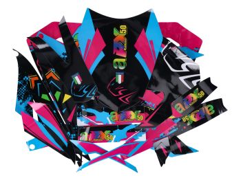 decal set black-pink-blue glossy for Aprilia RX50 2018- Euro4