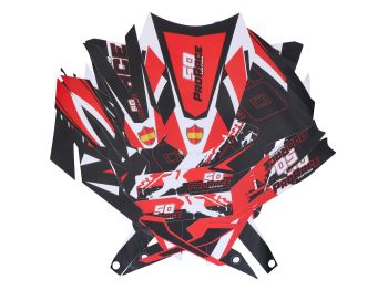 decal set black-white-red matt for Derbi Senda 50 2018-