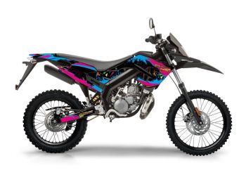 decal set black-pink-blue glossy for Gilera RCR 50 2018-