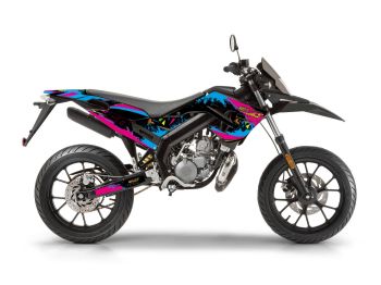 decal set black-pink-blue glossy for Gilera SMT 50 2018-
