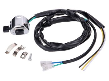 switch assembly chromed Merit replica universal w/ cable for Puch, Sachs moped