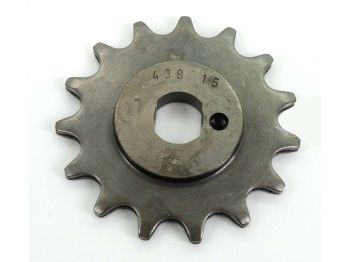 Pinion Esjot steel 15 teeth 15x12mm for Kreidler Florett Eiertank type K54/0M, LF LH K54/32 D, 3 speed Mokick, Mustang Enduro, Flory MF12, MF13, MF20, MF22, MF23, Flott MF24, MF25