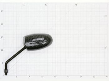mirror F1 Round Style right side M10 carbon look