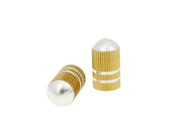 valve cap set Bullet anodized aluminum - gold - universal