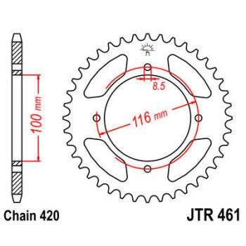 SPROCKET REAR 52T 420
