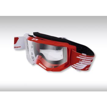 GOGGLES 3300 WH/RED CLEAR