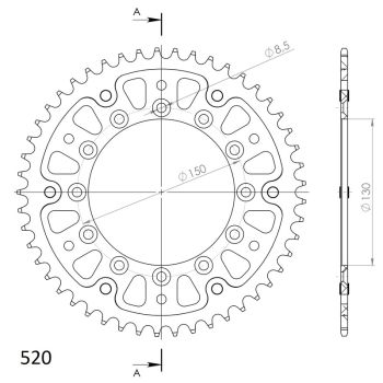 Supersprox Stealth rear sprocket YA YZ/WRF/YZF 99- Gold