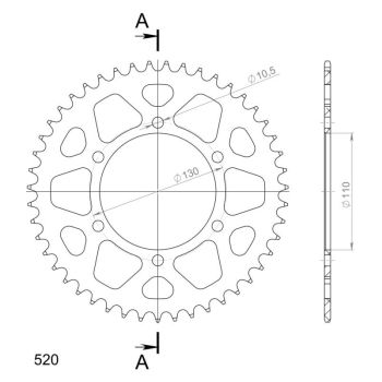 Supersprox Alu Rear sprocket SU/YA Black 47