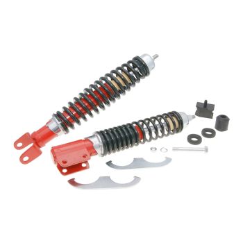 esiamortisaatorite komplekt eesmine ja tagumine Carbone Sport punane/must LML Star, Deluxe, Vespa PX, PE jaoks