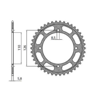 REAR SPROCKET 420 46T ERGAL