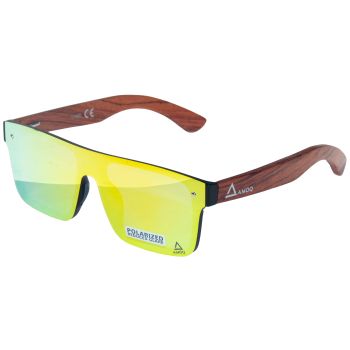 AMOQ Burst Sunglasses PLRZD Wood-Gold mirror