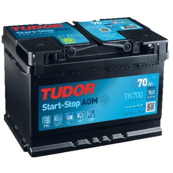 Tudor 70ah 760a 278x175x190 agm start/stop