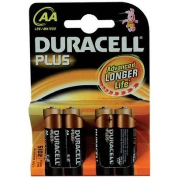 Patarei, duracell plus, lr6, 4tk, aa, 1,5v