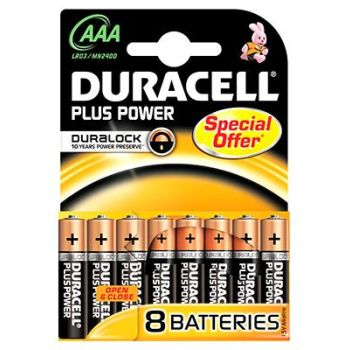 Patarei, duracell, aaa, 1,5v, 8tk