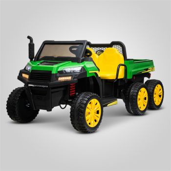 TRACTEUR ÉLECTRIQUE ENFANT 6X6 AVEC BENNE BASCULANTE V2 VERT