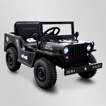 VOITURE ENFANT ÉLECTRIQUE JEEP WILLYS 1 PLACE NOIR