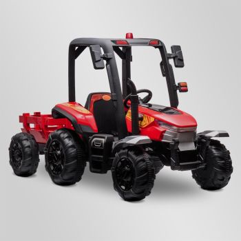 TRACTEUR ENFANT ÉLECTRIQUE AGRICOLE XL AVEC REMORQUE ROUGE