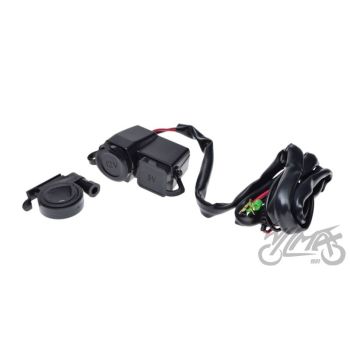 Pistikupesa 12V pistik+usb, mootorrattale, rollerile, ATV-le
