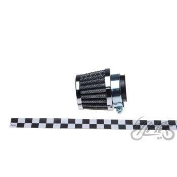 Õhufilter koonus, kroomitud, karb diam. 30 mm