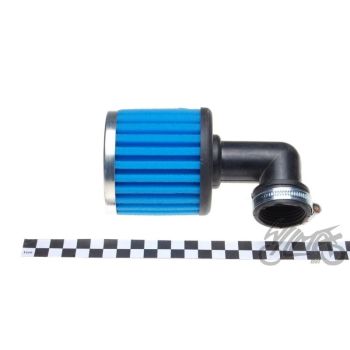 Õhufilter d.38mm, kõrge, 90 kraadi nurgaga, silinder sinine HIGH-PERFORMANCE