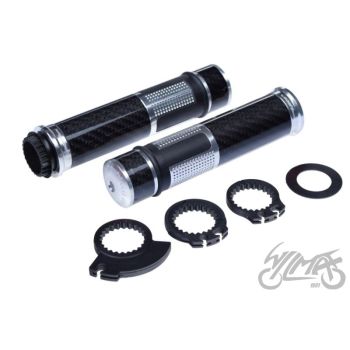 Gripid 22/24mm, rullgaasile Leoshi 657 - hõbe/carbon