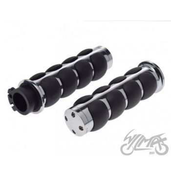 Gripid 22/24mm, rullgaasile - must/hõbedane