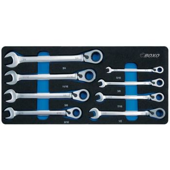 Lehtsilmus tirrvõti tollmõõdus, suunavahetiga, 8-osa