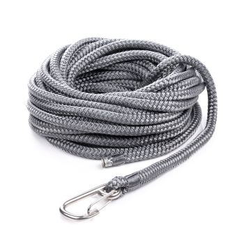 Qvarken Mooring Rope Dockline with hook 12mm 12m grey