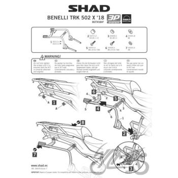 Kohvri adapter, külgmine shad terra, Benelli trk 502x