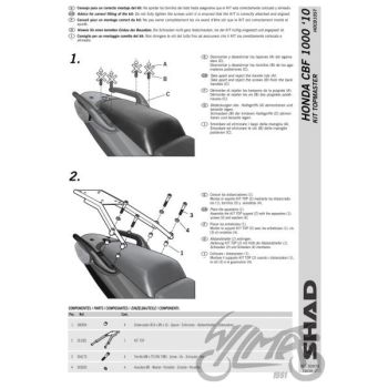 Kohvri adapter, ülemine - Shad, Honda CBR 1000 F
