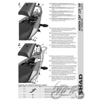 Kohvri adapter, ülemine - Shad, Honda CBF