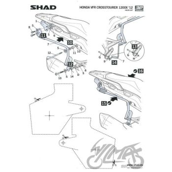 Kohvri adapter, külgmine - Shad, Honda VFR 1200X Crosstourer
