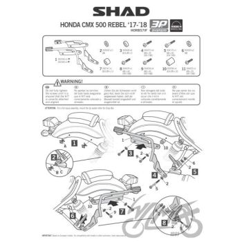 Kohvri adapter, külgmine - Shad, Honda CMX500