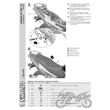 Kohvri adapter, ülemine - Shad, Suzuki gs 500