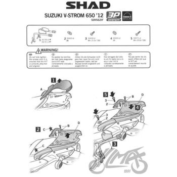 Kohvri adapter, külgmine - Shad, Suzuki V-Strom