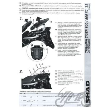 Kohvri adapter, ülemine - Shad, Triumph Tiger 800 XR/XC 2011-2016