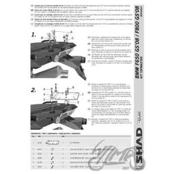 Kohvri adapter, ülemine - Shad, BMW F650GS F800GS F700GS
