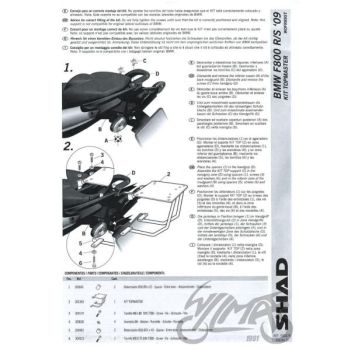 Kohvri adapter, ülemine - Shad, BMW F800S