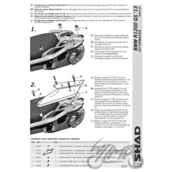 Kohvri adapter, ülemine - Shad, BMW R1200GS