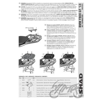 Kohvri adapter, ülemine - Shad, BMW F800GT
