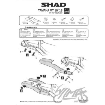Kohvri adapter, ülemine - Shad, Yamaha mt 10