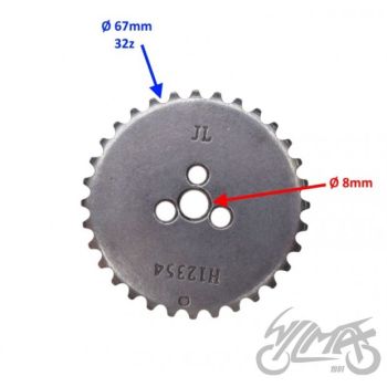 Mootoriketi hammasratas YX140cc (8mm / 67mm, 32h)